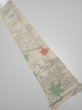 Photo1: 3D10z30  Japanese Kimono Silk  FABRIC Maple Smoky white 36.6x6.3 (1)