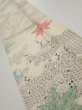 Photo2: 3D10z30  Japanese Kimono Silk  FABRIC Maple Smoky white 36.6x6.3 (2)