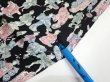 Photo6: 3D01z50  Japanese Kimono Silk  FABRIC Edo era people Black 39.0x14.2 (6)