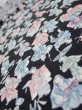 Photo4: 3D02z50  Japanese Kimono Silk  FABRIC Edo era people Black 39.0x13.6 (4)
