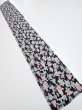 Photo5: 3D07z30  Japanese Kimono Silk  FABRIC Edo era people Black 58.3x7.1 (5)