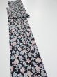 Photo2: 3D09z50  Japanese Kimono Silk  FABRIC Edo era people Black 84.6x7.1 (2)