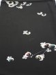 Photo1: 3D01z60  Japanese Kimono Silk  FABRIC Chrysanthemum Black 39.4x14.2 (1)