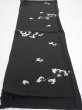 Photo5: 3D01z60  Japanese Kimono Silk  FABRIC Chrysanthemum Black 39.4x14.2 (5)