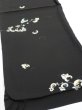 Photo2: 3D02z60  Japanese Kimono Silk  FABRIC Chrysanthemum Black 39.0x14.2 (2)