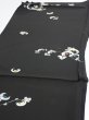 Photo3: 3D02z60  Japanese Kimono Silk  FABRIC Chrysanthemum Black 39.0x14.2 (3)