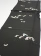 Photo3: 3D04z90  Japanese Kimono Silk  FABRIC Chrysanthemum Black 62.2x14.2 (3)