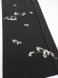 Photo2: 3D06z90  Japanese Kimono Silk  FABRIC Chrysanthemum Black 61.4x14.2 (2)