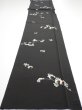 Photo5: 3D06z90  Japanese Kimono Silk  FABRIC Chrysanthemum Black 61.4x14.2 (5)
