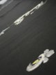 Photo5: 3D08z40  Japanese Kimono Silk  FABRIC Chrysanthemum Black 57.1x7.1 (5)