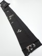 Photo2: 3D09z60  Japanese Kimono Silk  FABRIC Chrysanthemum Black 81.1x6.9 (2)