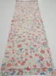 Photo5: 4A01z60  Japanese Kimono Silk  FABRIC Flowers Smoky white 44.1x14.4 (5)