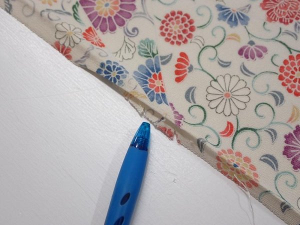 Photo6: 4A02z60  Japanese Kimono Silk  FABRIC Flowers Smoky white 44.1x14.4 (6)