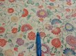 Photo8: 4A04z90  Japanese Kimono Silk  FABRIC Flowers Smoky white 63.8x14.4 (8)