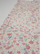 Photo3: 4A05z90  Japanese Kimono Silk  FABRIC Flowers Smoky white 63.8x14.6 (3)