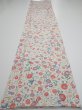 Photo5: 4A05z90  Japanese Kimono Silk  FABRIC Flowers Smoky white 63.8x14.6 (5)