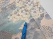 Photo6: 4A05z100  Japanese Kimono Crepe Silk  FABRIC Japanese palace garden   68.5x14.2 (6)