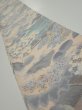 Photo1: 4A07z50  Japanese Kimono Crepe Silk  FABRIC Japanese palace garden   62.6x7.1 (1)