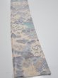Photo2: 4A07z50  Japanese Kimono Crepe Silk  FABRIC Japanese palace garden   62.6x7.1 (2)