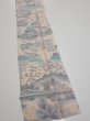 Photo2: 4A08z70  Japanese Kimono Crepe Silk  FABRIC Japanese palace garden   86.6x7.1 (2)