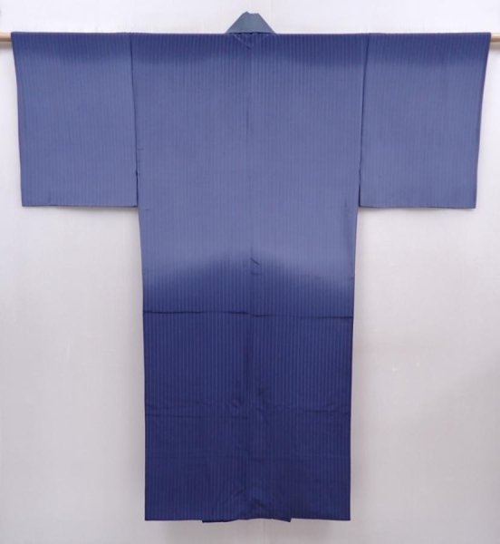Photo1: 6019T01z650 Vintage Japanese Kimono Silk JUBAN  Blue-Gray (1)