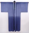 Photo6: 6019T01z650 Vintage Japanese Kimono Silk JUBAN  Blue-Gray (6)