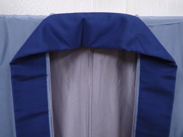 Photo7: 6019T03z450 Vintage Japanese Kimono Silk JUBAN Edo era Hyacinth blue (7)