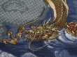 Photo4: 6019T04z650 Vintage Japanese Kimono Muslin JUBAN Dragon Navy-Gray (4)