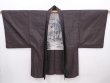 Photo5: 6019T07z440 Vintage Japanese Kimono Silk Men's HAORI Scenery Brown-Gray (5)