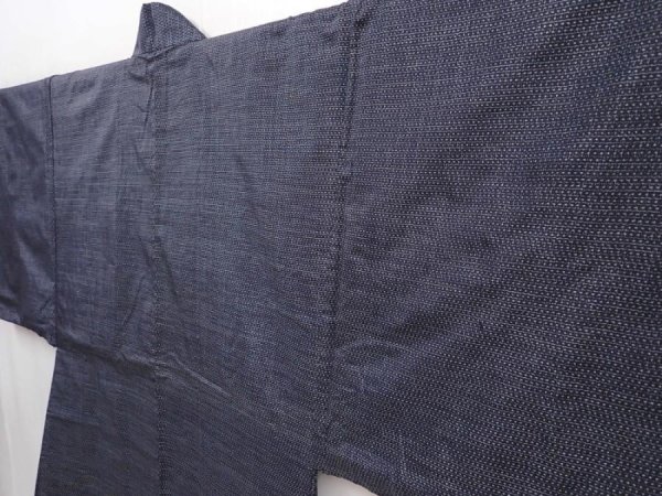 Photo4: 6019T08z540 Vintage Japanese Kimono Silk Men's HAORI 七福神 Dark gray (4)