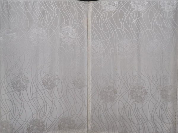 Photo8: 6019T10z680 Vintage Japanese Kimono Silk Men's HAORI Flowers Black (8)