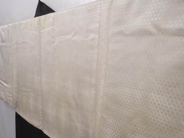 Photo7: 6019T11z630 Vintage Japanese Kimono Silk Men's HAORI  Dark Green-Gray (7)