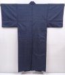 Photo1: 6019T12z820 Vintage Japanese Kimono Silk Men's  OSHIMA Blue-Gray (1)
