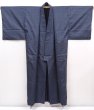Photo6: 6019T12z820 Vintage Japanese Kimono Silk Men's  OSHIMA Blue-Gray (6)
