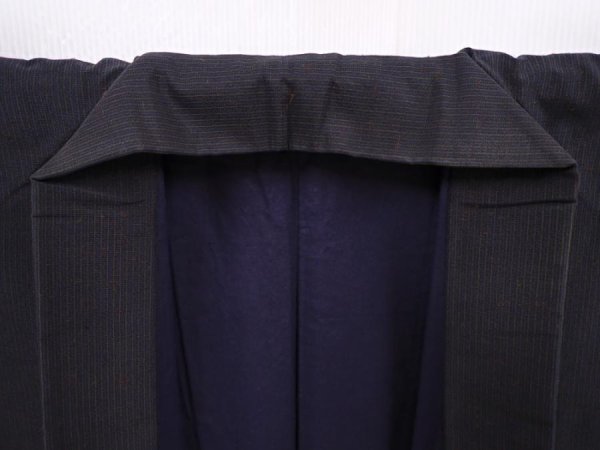 Photo5: 6019T13z800 Vintage Japanese Kimono Silk Men's   Dark brown (5)