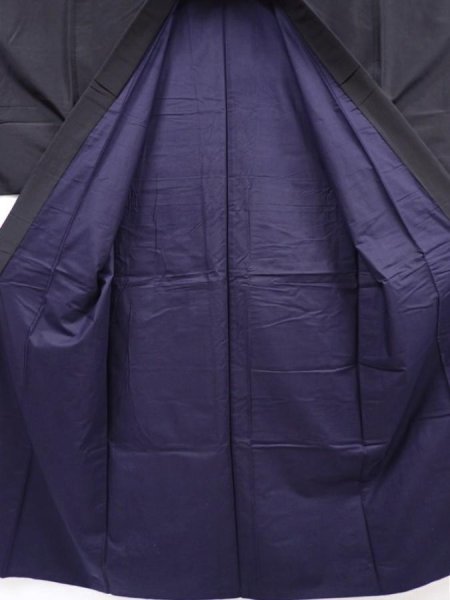 Photo7: 6019T13z800 Vintage Japanese Kimono Silk Men's   Dark brown (7)