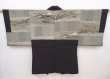 Photo1: 6023T03z470 Vintage Japanese Kimono Silk Men's HAORI Edo era Black (1)