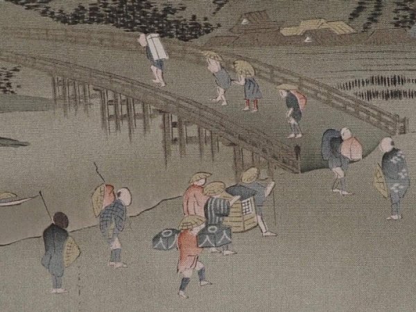 Photo3: 6023T03z470 Vintage Japanese Kimono Silk Men's HAORI Edo era Black (3)