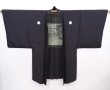 Photo7: 6023T04z490 Vintage Japanese Kimono Silk Men's HAORI Scenery Black (7)
