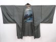 Photo5: 6023T06z480 Vintage Japanese Kimono Silk Men's OSHIMA HAORI Scenery (5)