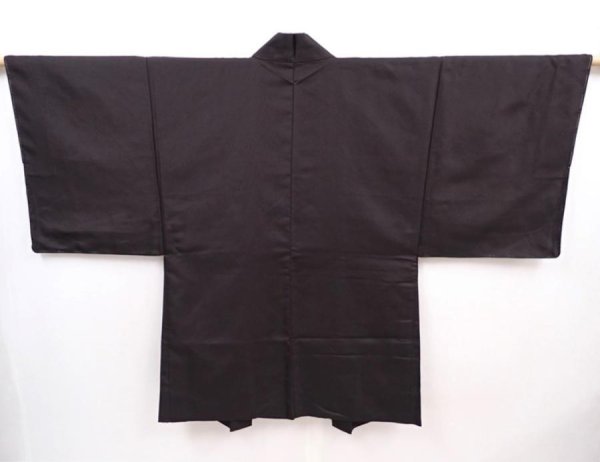 Photo3: 6023T07z500 Vintage Japanese Kimono Silk Men's HAORI Airship Lamp black (3)