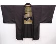 Photo5: 6023T07z500 Vintage Japanese Kimono Silk Men's HAORI Airship Lamp black (5)