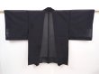 Photo1: 6023T09z280 Vintage Japanese Kimono Silk See through HAORI  Black (1)