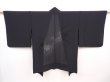 Photo1: 6023T10z330 Vintage Japanese Kimono Silk See through HAORI Flower Black (1)