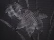 Photo4: 6023T10z330 Vintage Japanese Kimono Silk See through HAORI Flower Black (4)