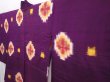 Photo2: 6023T11z440 Antique Japanese Kimono Silk MEISEN HAORI Flower Dark purple (2)