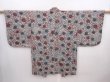 Photo1: 6023T12z400 Antique Japanese Kimono Silk HAORI Flower Gray (1)