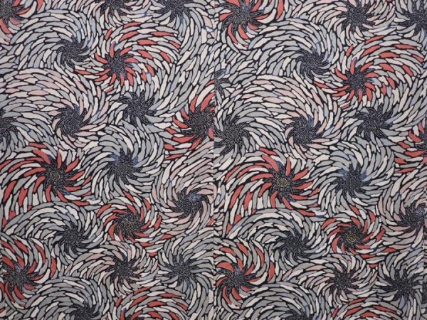 Photo3: 6023T12z400 Antique Japanese Kimono Silk HAORI Flower Gray (3)