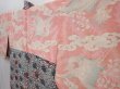 Photo7: 6023T12z400 Antique Japanese Kimono Silk HAORI Flower Gray (7)