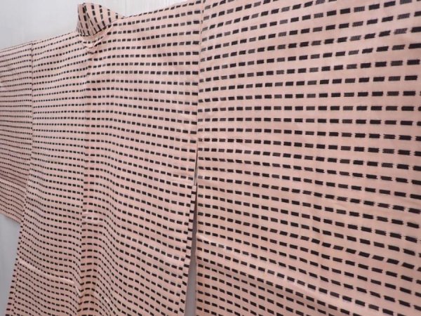 Photo2: 6023T13z480 Vintage Japanese Kimono Silk MEISEN HAORI  Light pink (2)